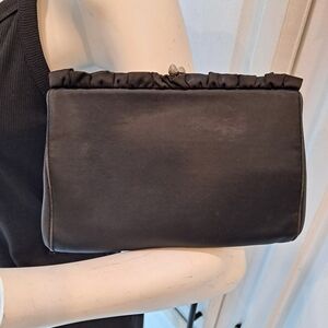 HL USA Chic Black Ruffled  Shoulder Bag